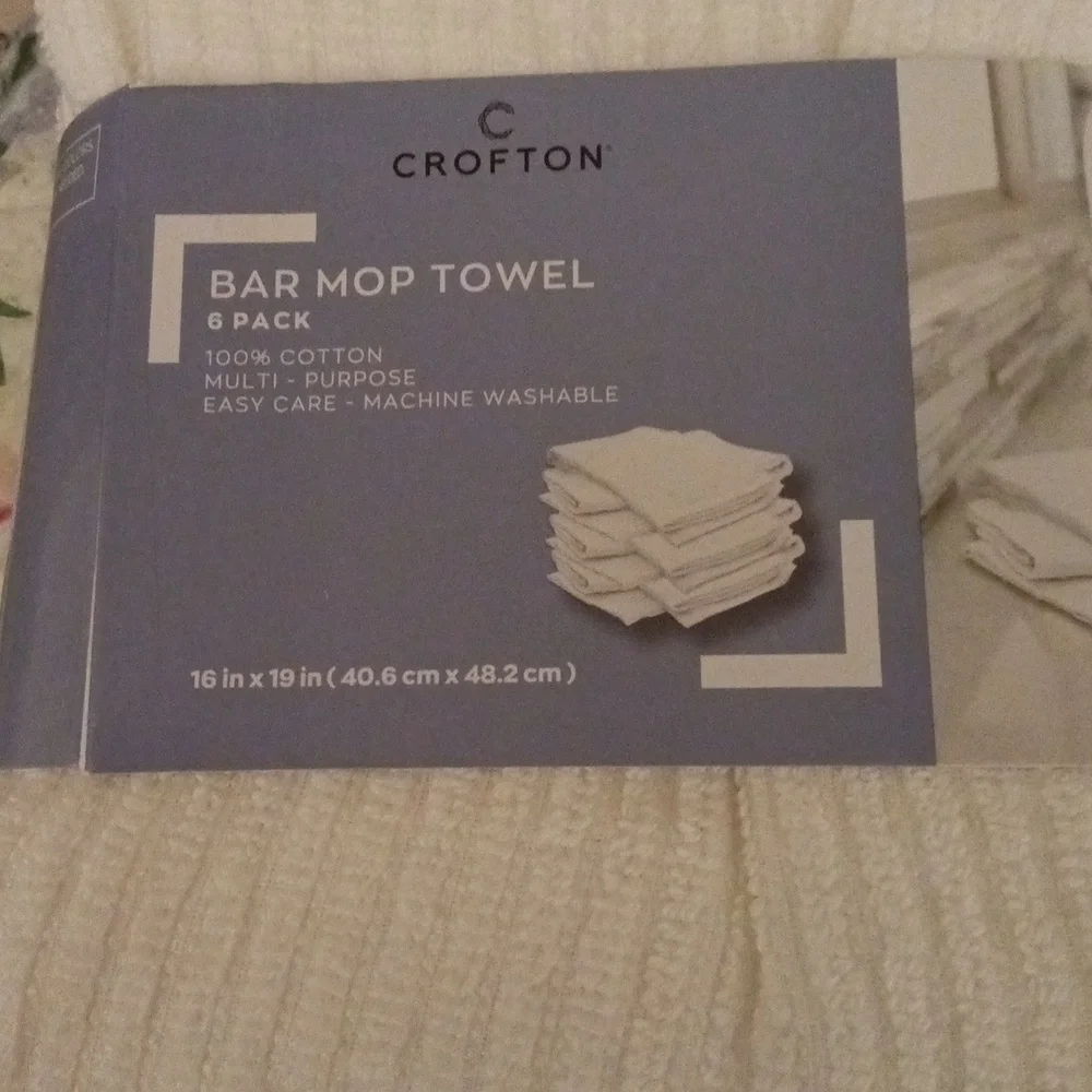 Croton White Bar Mop Towel 6-Pack